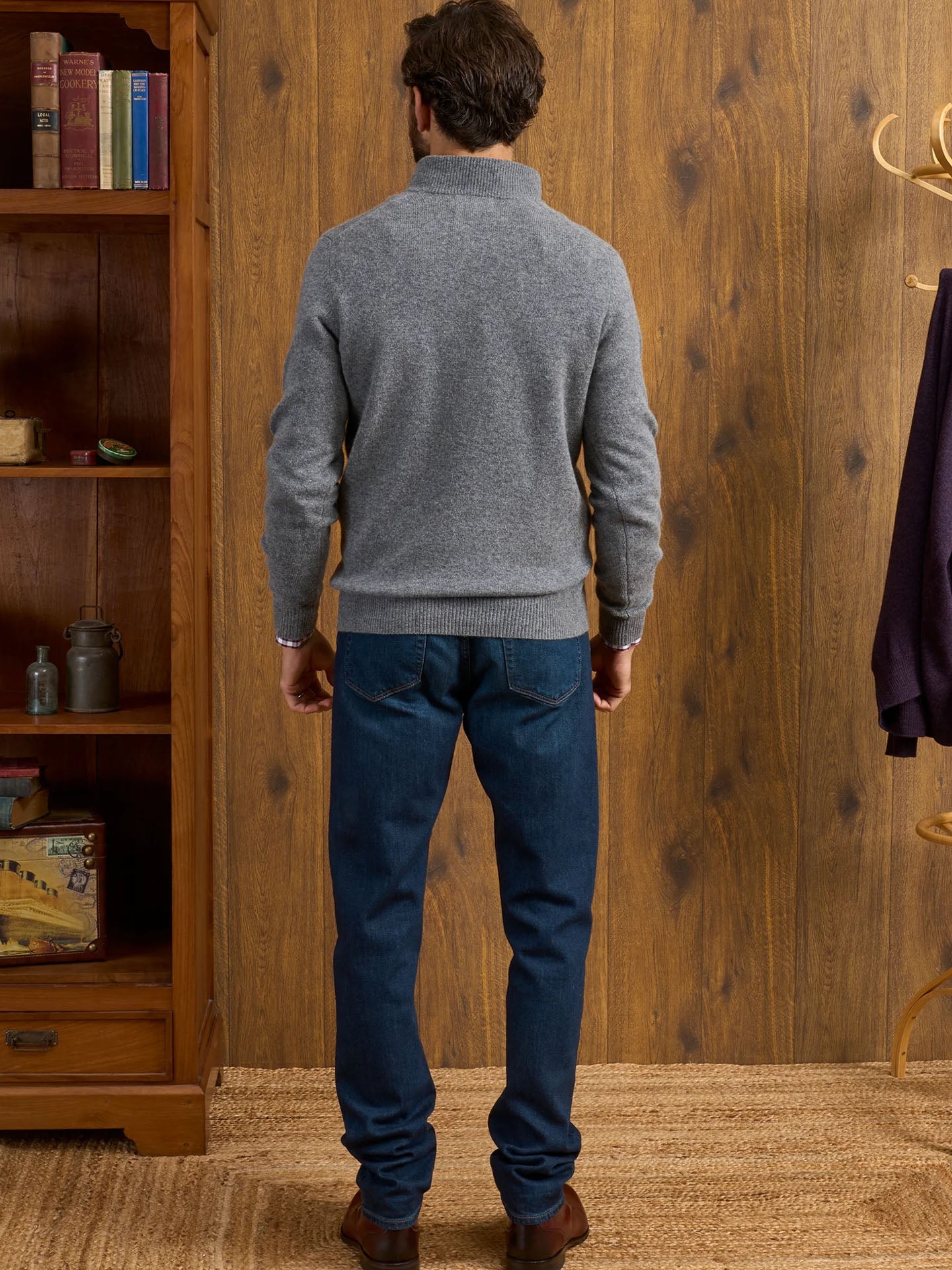 Lammullströja med half zip - Stenströms Store