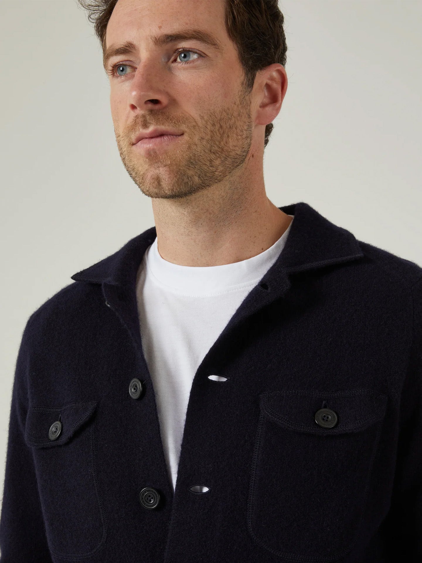 Stickad Overshirt i Lammull - Stenströms Store