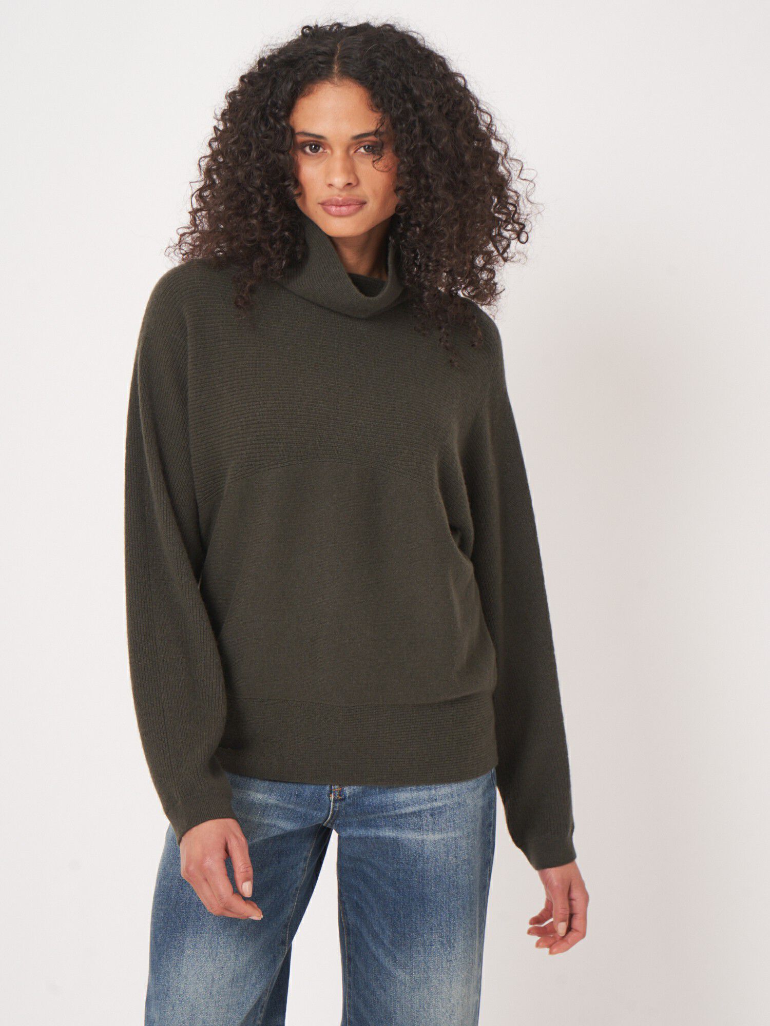 Stickad Cashmere Polotröja
