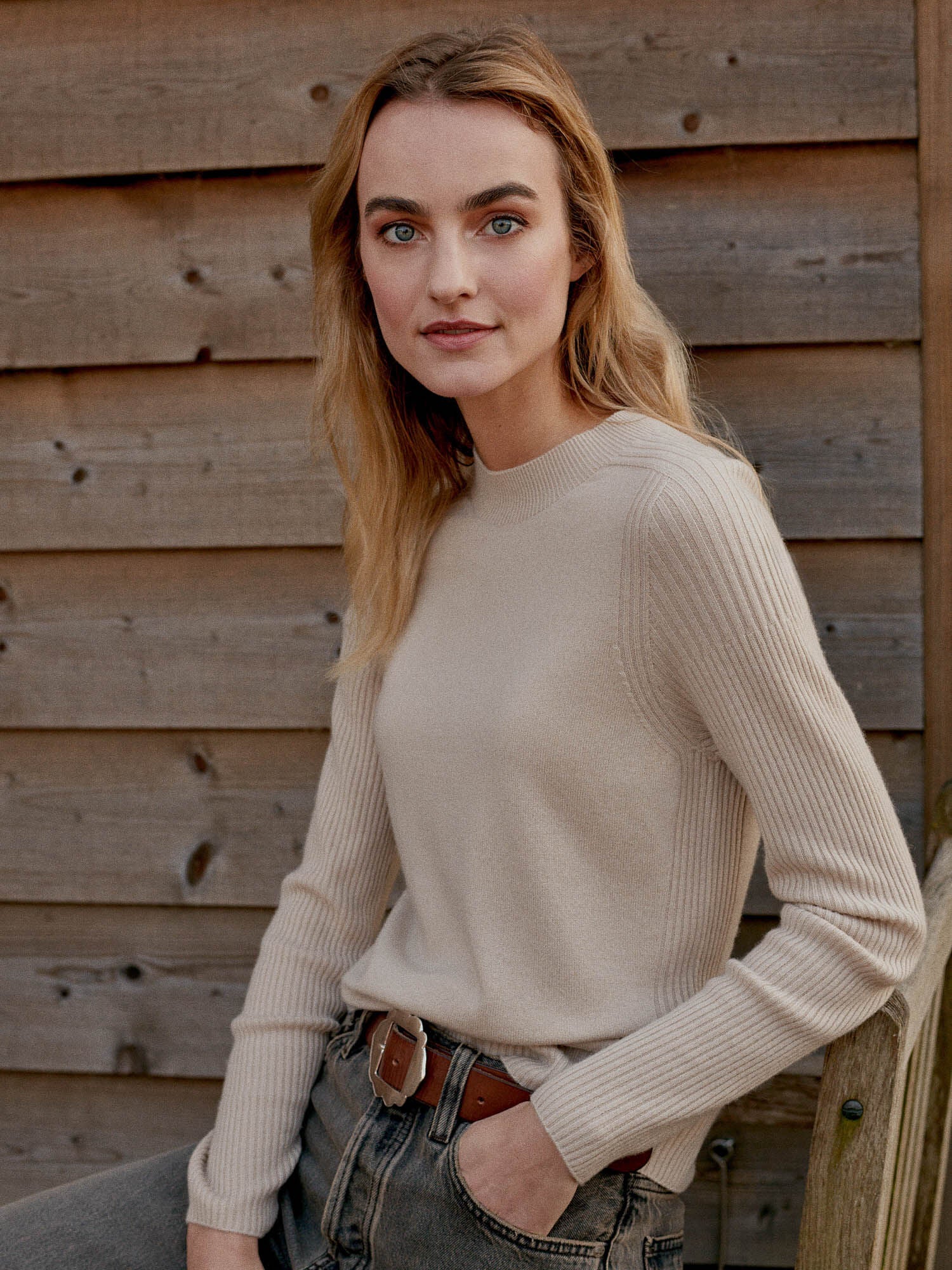 Finstickad Tröja i Ull/Cashmere