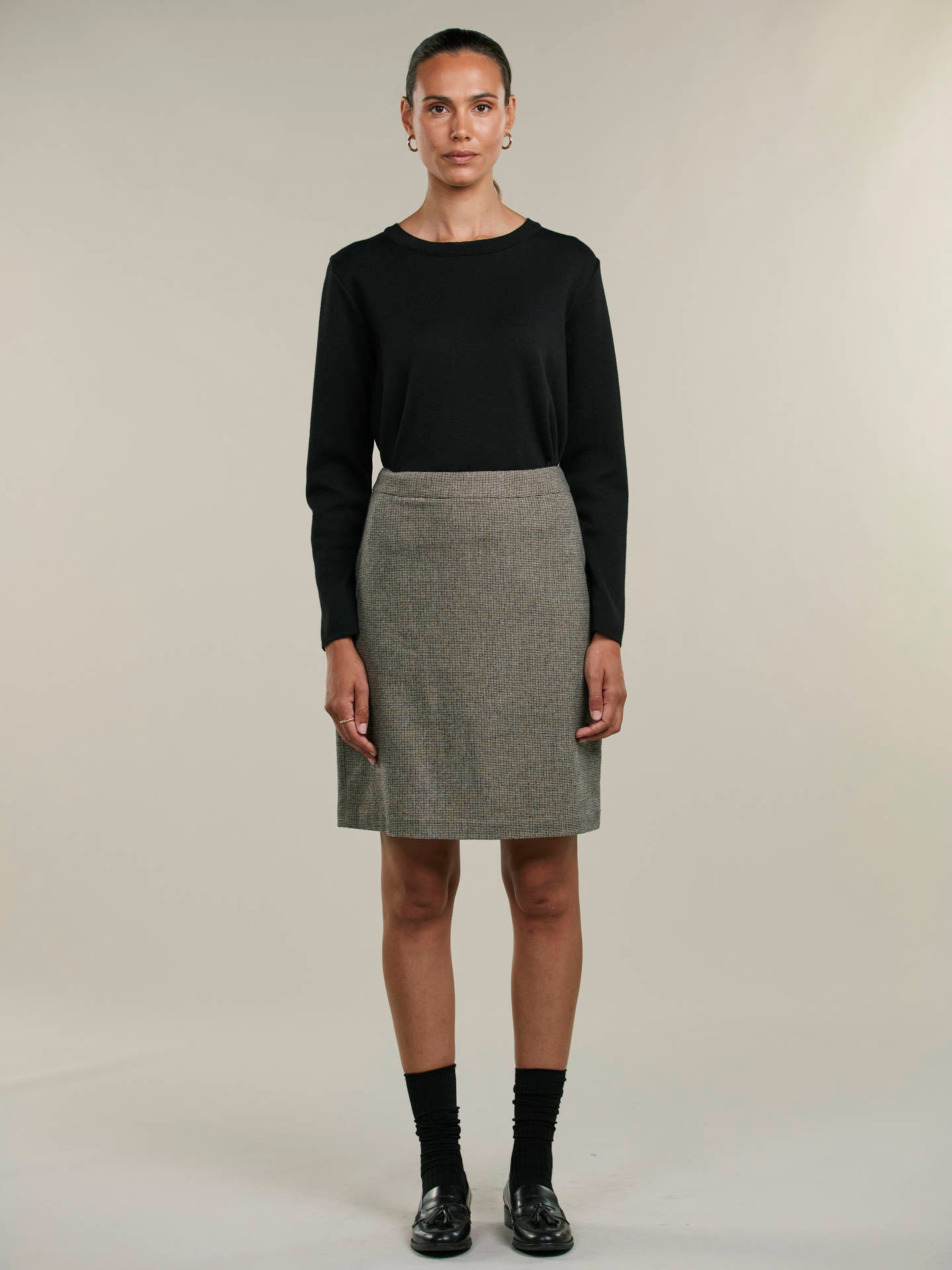 Kirsti Knälång Smårutig Ullkjol - Stenströms Store