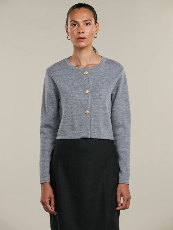 Kristina Croppad Merinoullskofta - Stenströms Store