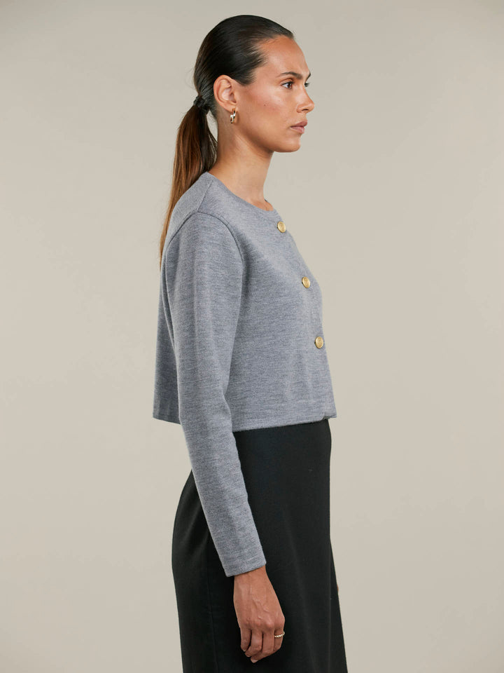 Kristina Croppad Merinoullskofta - Stenströms Store