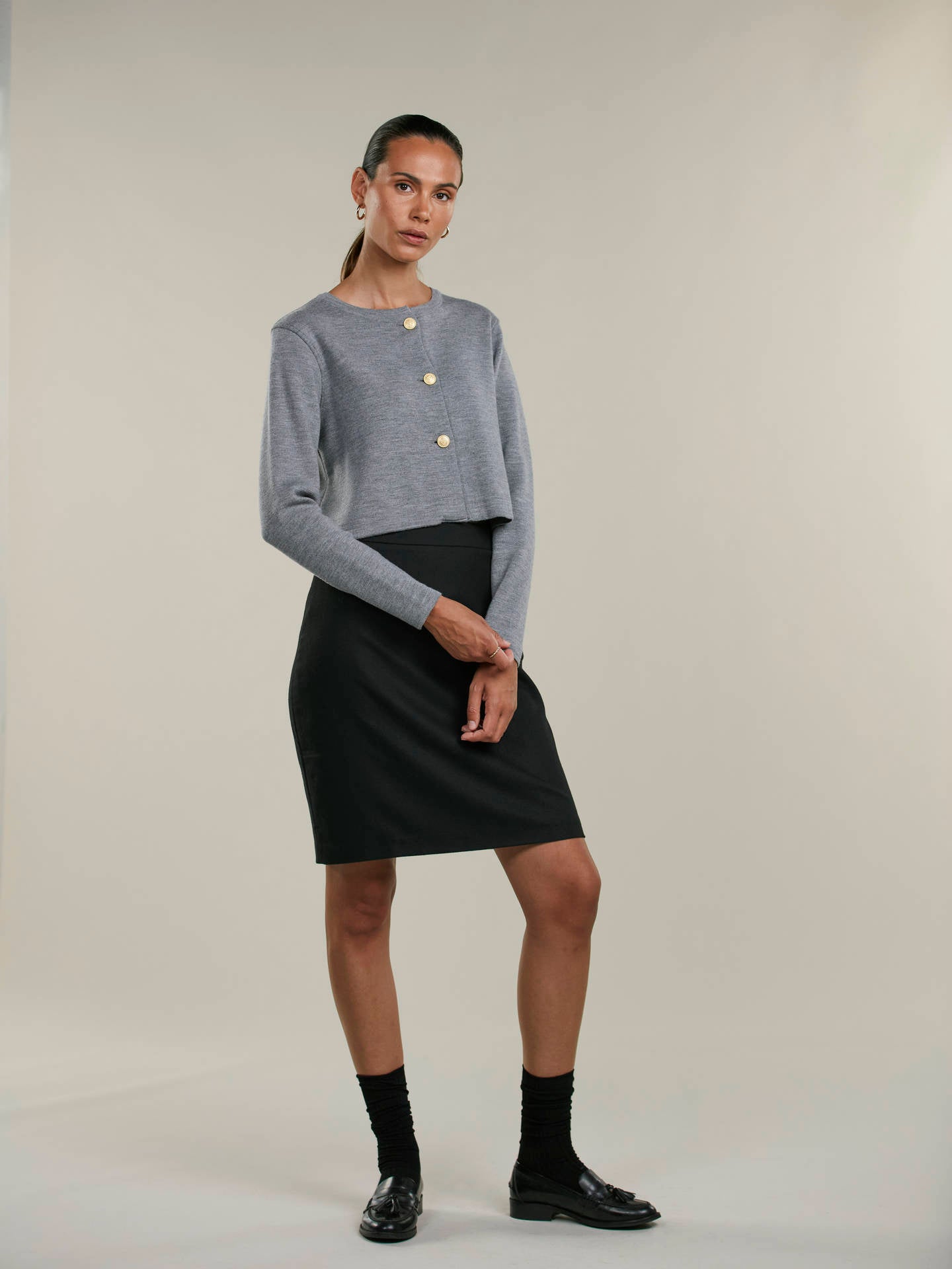Kristina Croppad Merinoullskofta - Stenströms Store