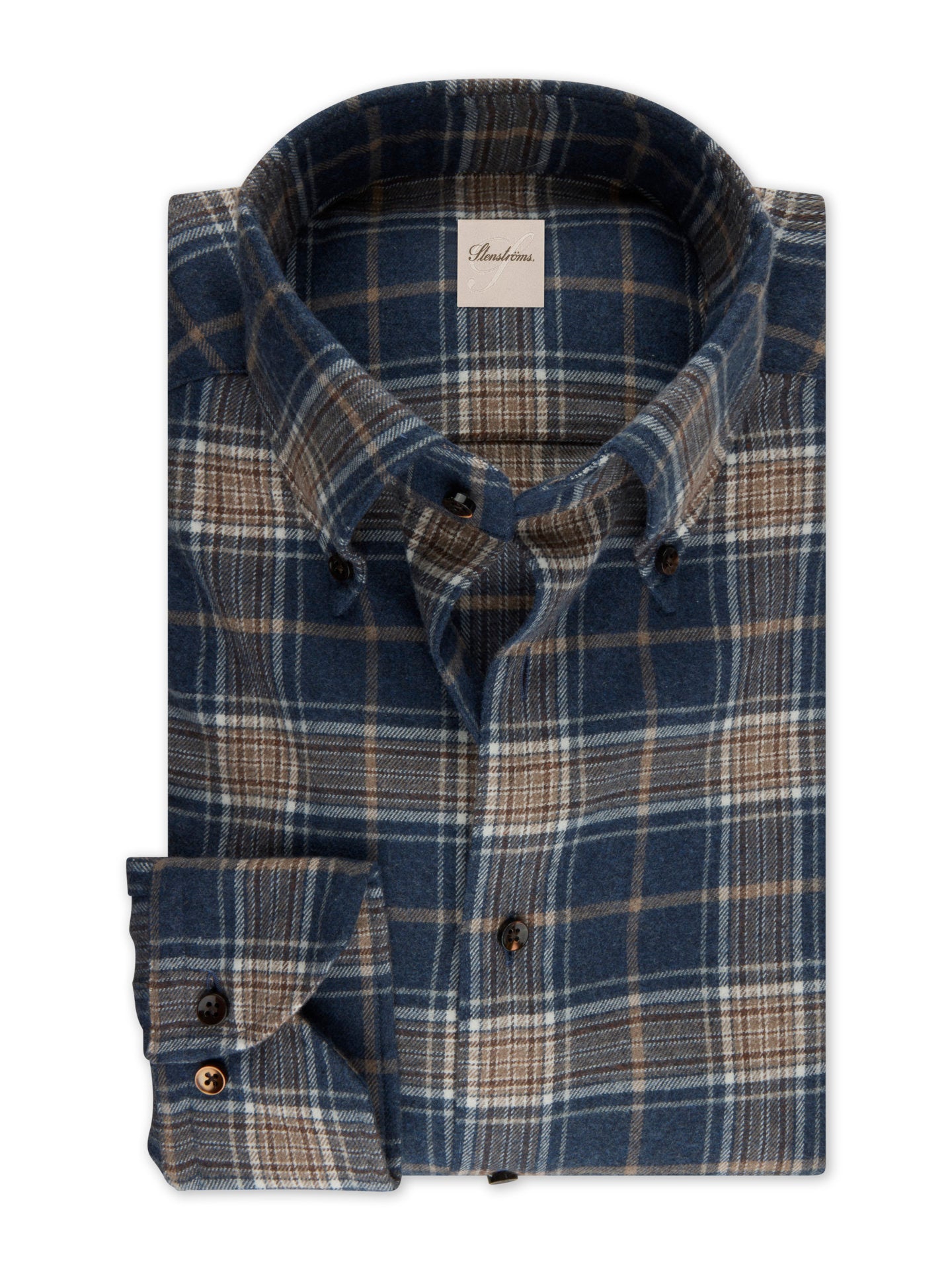 Regular Button Down Rutig Flanellskjorta - Stenströms Store