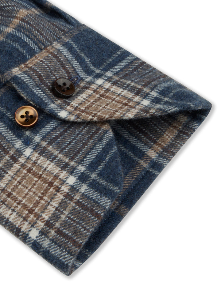 Regular Button Down Rutig Flanellskjorta - Stenströms Store