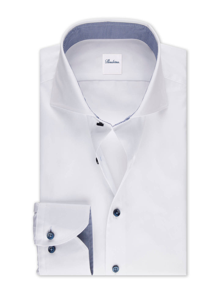 Slimline Skjorta, Mörkblå Kontrast - Stenströms Store