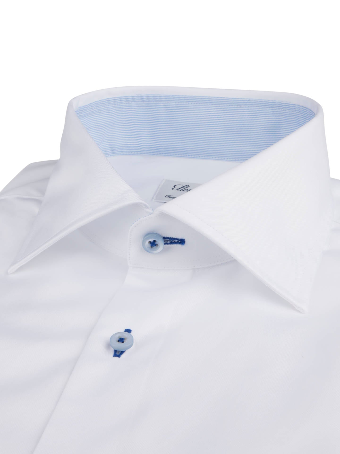 Slimline Skjorta, Ljusblå Kontrast - Stenströms Store