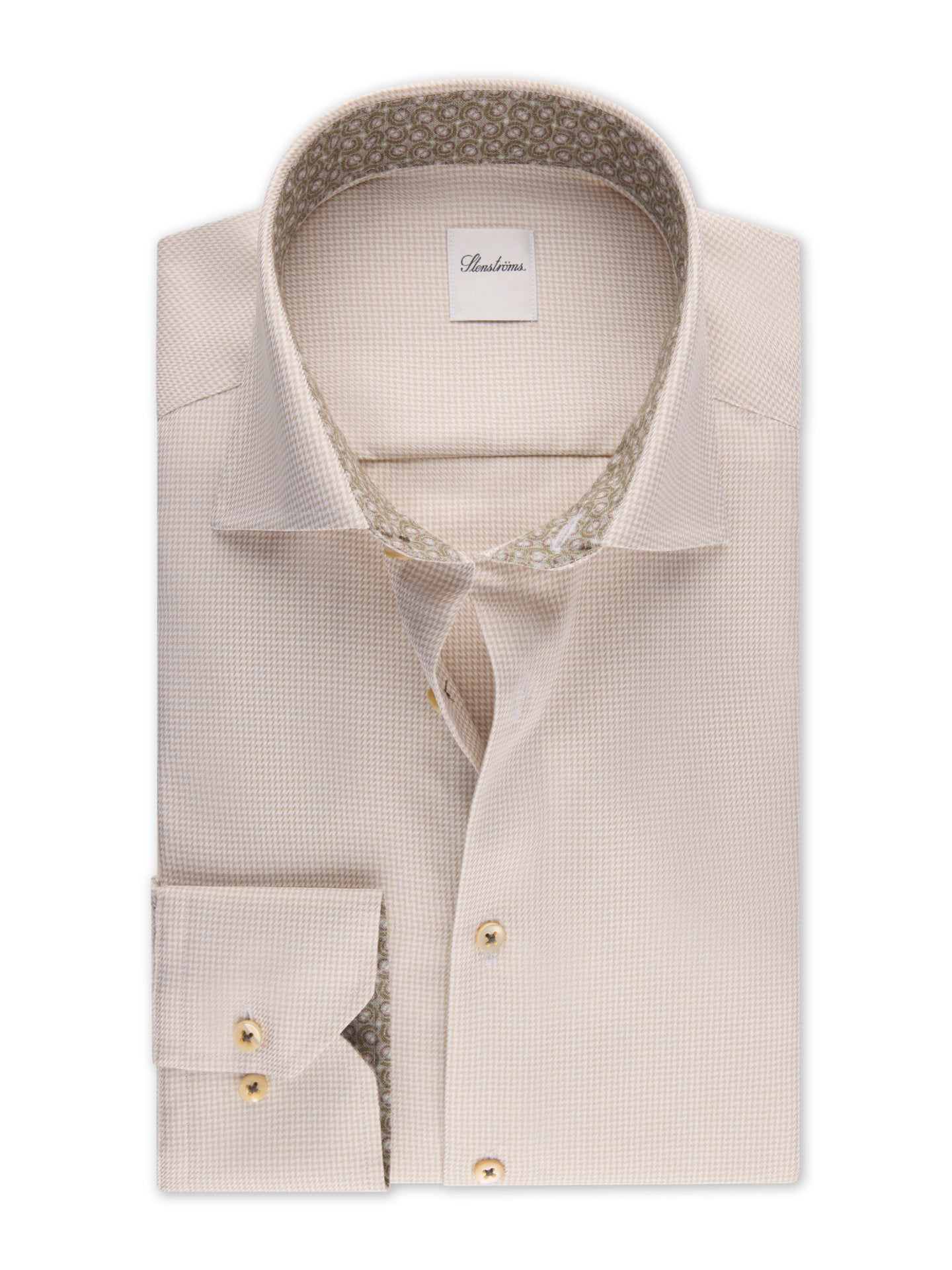 Regular Fit Hundtand Kontrastskjorta - Stenströms Store