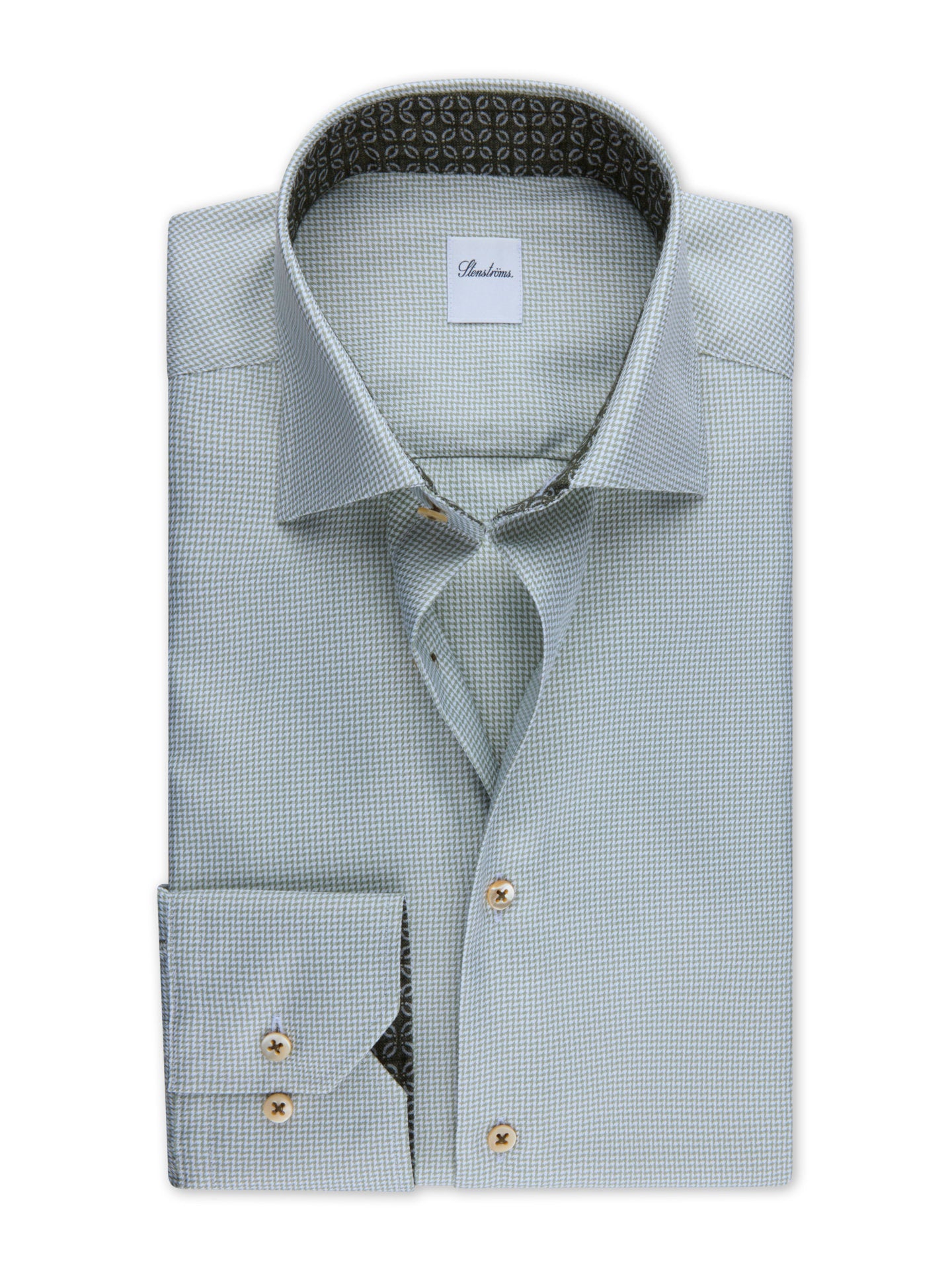 Regular Fit Hundtand Kontrastskjorta - Stenströms Store