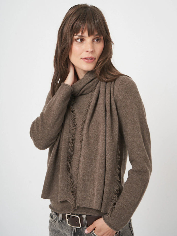 Fransad Scarf i Cashmere - Stenströms Store
