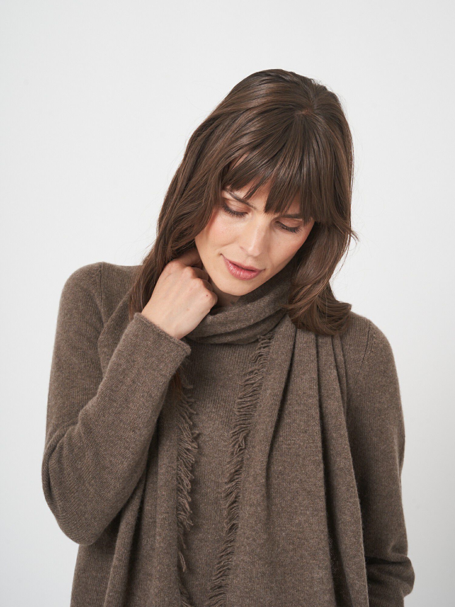 Fransad Scarf i Cashmere - Stenströms Store