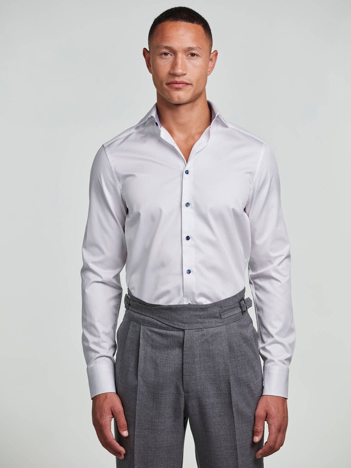 Slimline Skjorta, Mörkblå Kontrast - Stenströms Store