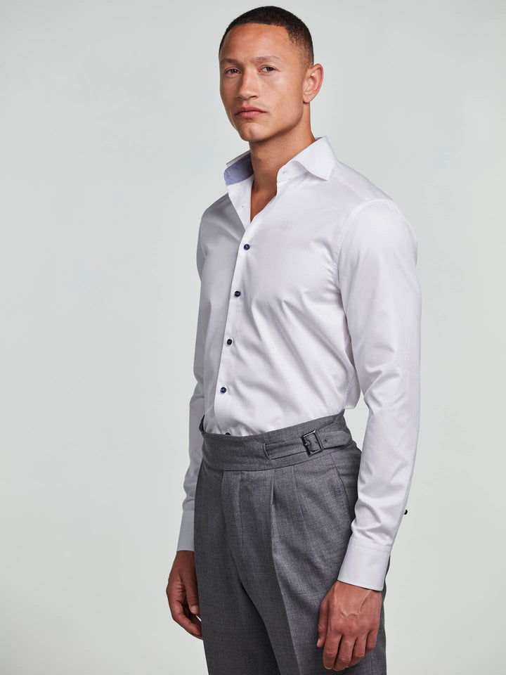 Slimline Skjorta, Mörkblå Kontrast - Stenströms Store