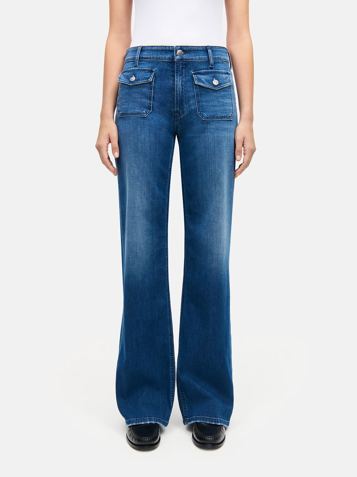 Aimee Wide-fit Patch Pocket Jeans - Stenströms Store