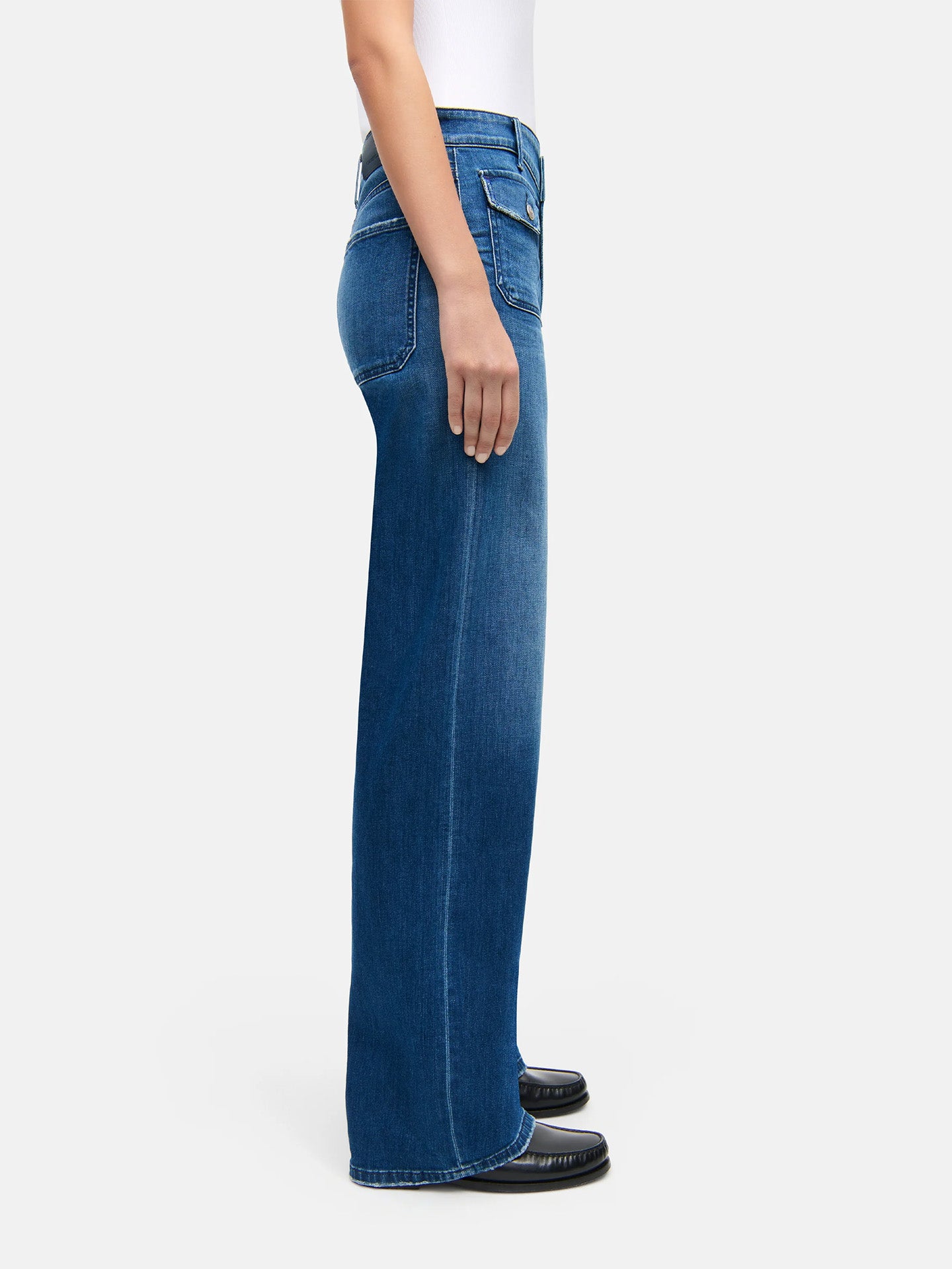 Aimee Wide-fit Patch Pocket Jeans - Stenströms Store