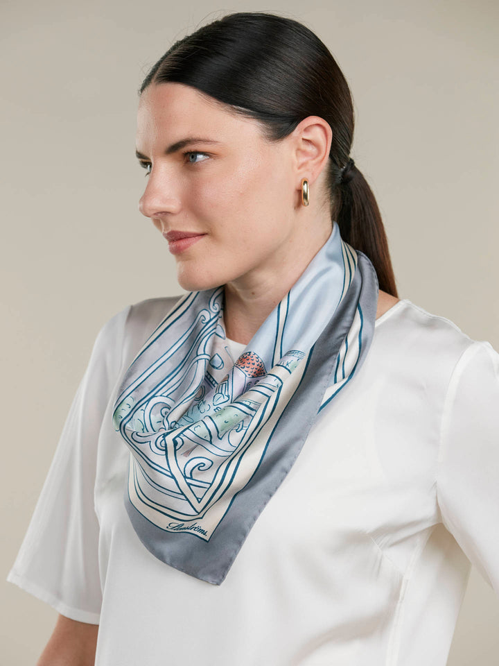 Paris-Mönster 65x65cm Sidenscarf - Stenströms Store