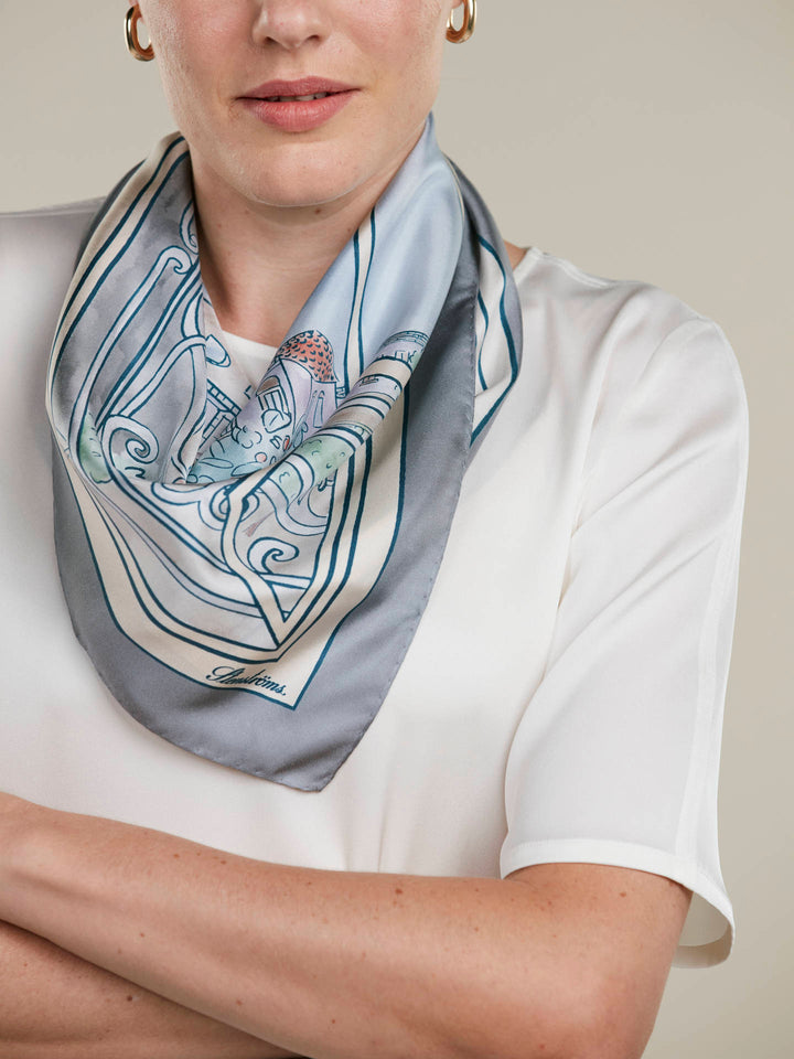 Paris-Mönster 65x65cm Sidenscarf - Stenströms Store