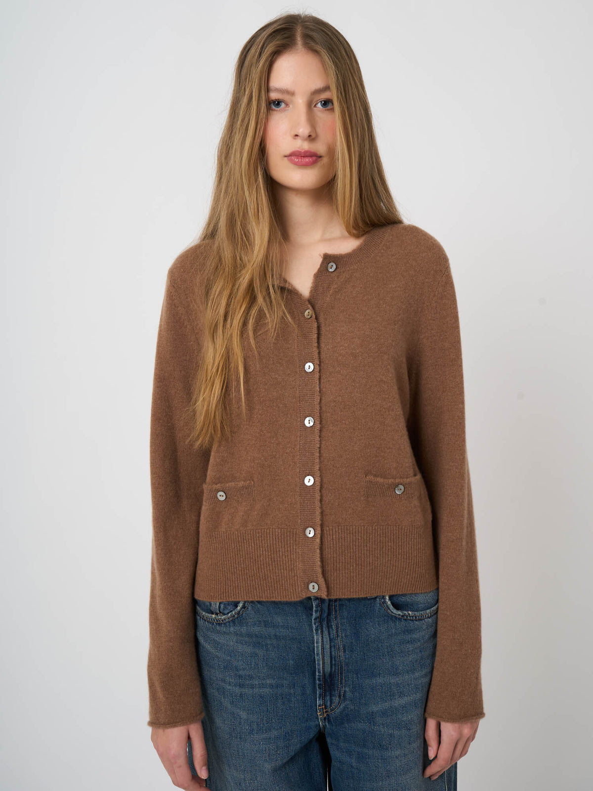 Brun Cropped Kashmirkofta - Repeat Cashmere