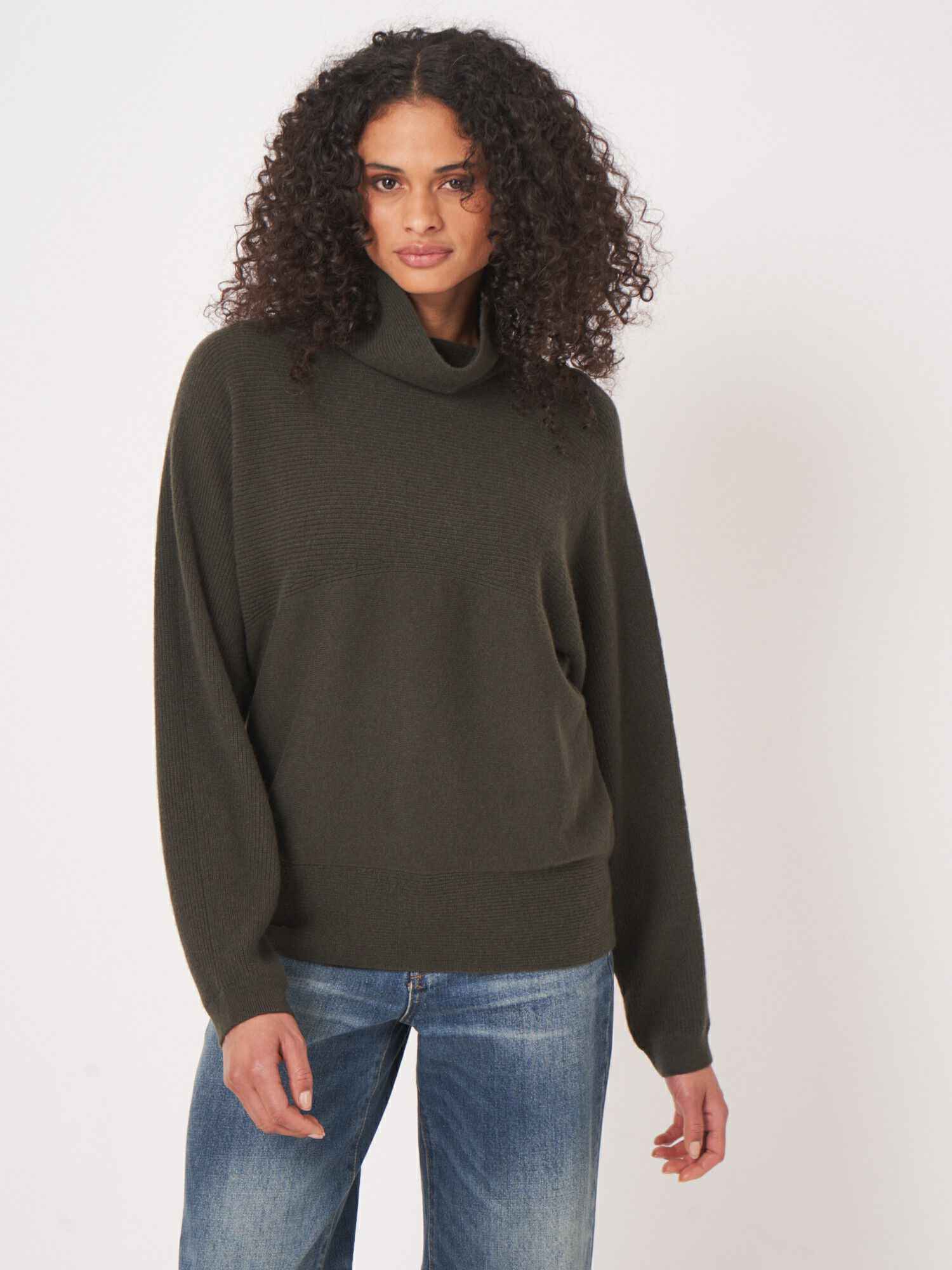 Stickad Cashmere Polotröja