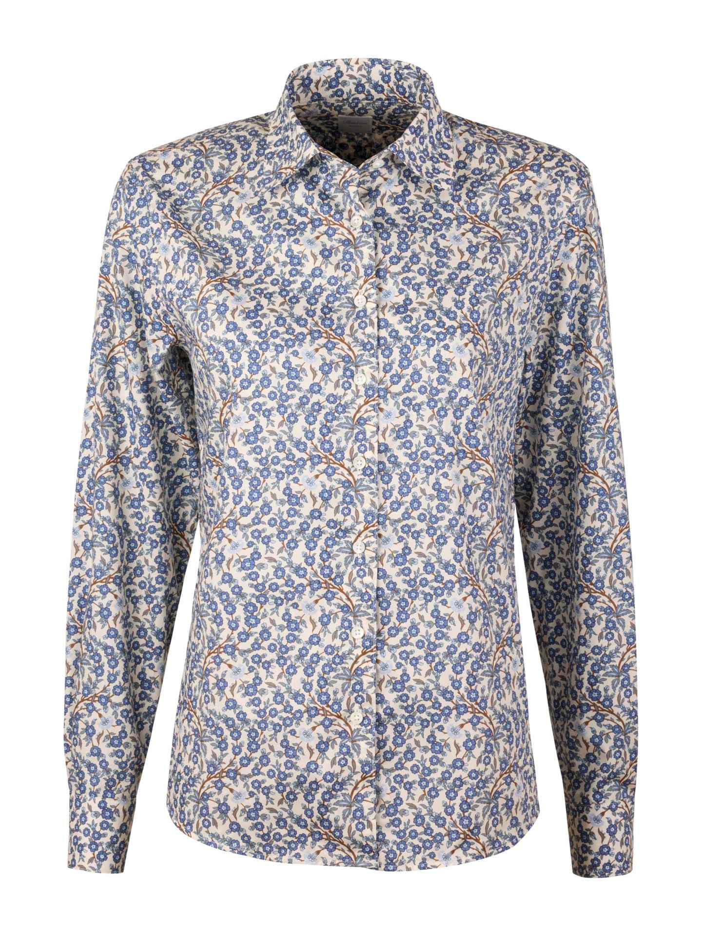 Blå Siri Relaxed Mönstrad Skjorta