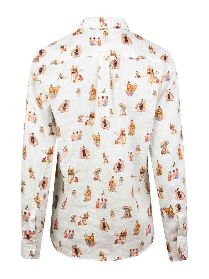 Siri Relaxed Mönstrad Linneskjorta