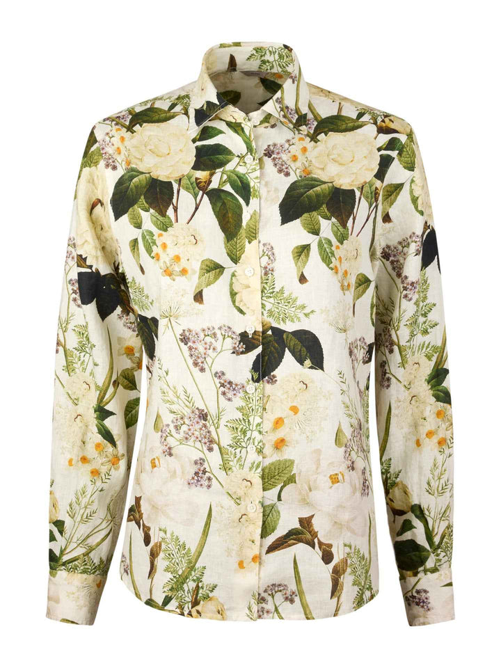 Siri Relaxed Mönstrad Linneskjorta