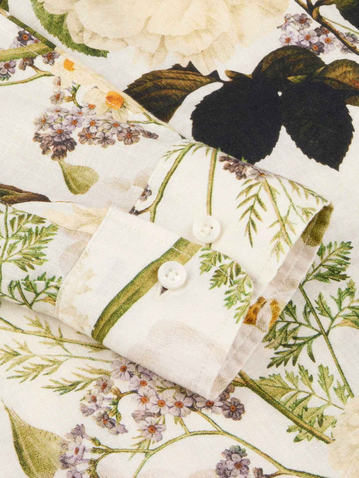 Siri Relaxed Mönstrad Linneskjorta