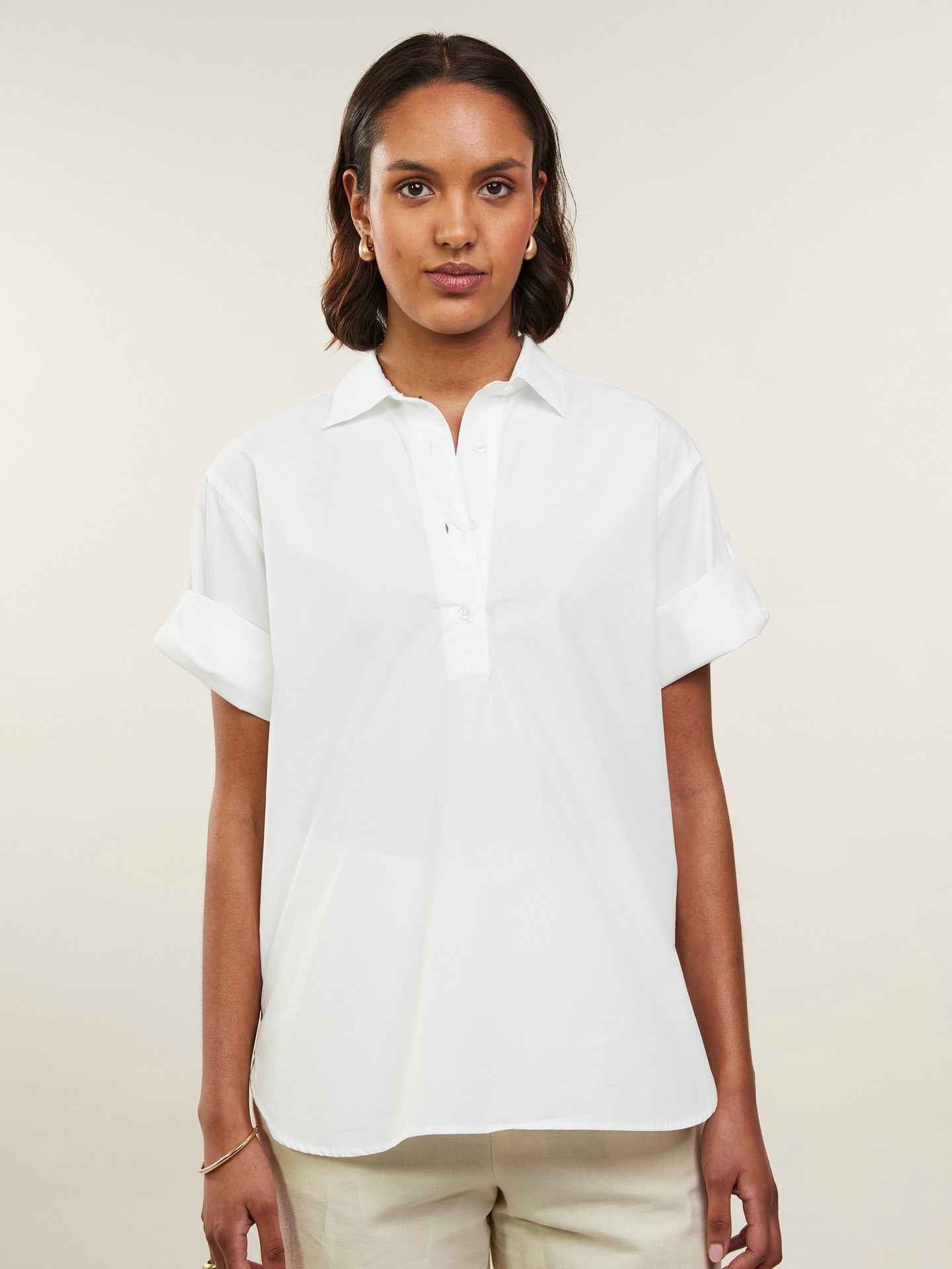 Jenna Pop-over Bomullsskjorta