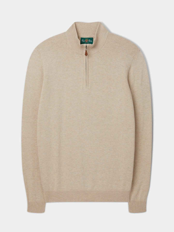 Sand Cotton Cashmere Half-zip Tröja