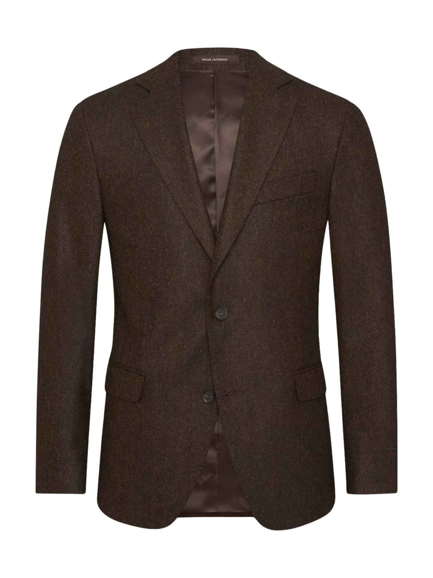 Blazer i Ull med Fiskbensmönster