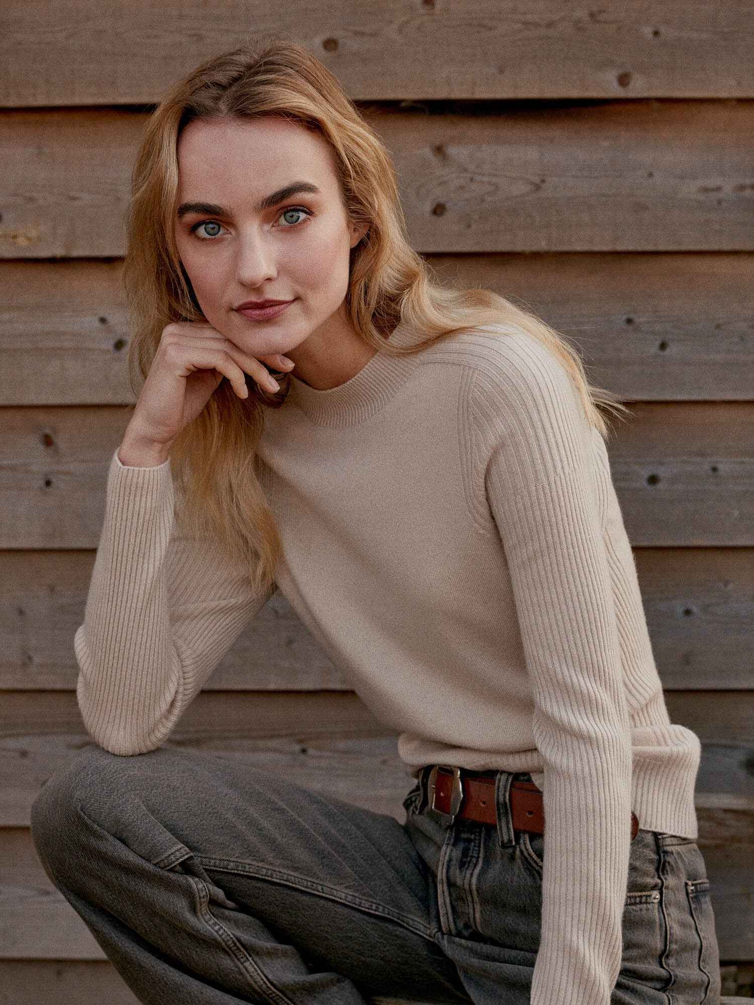 Finstickad Tröja i Ull/Cashmere