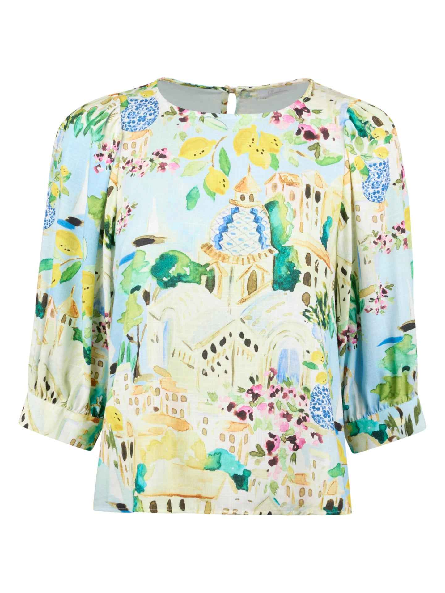 Carmen Mönstrad Blus i viskos