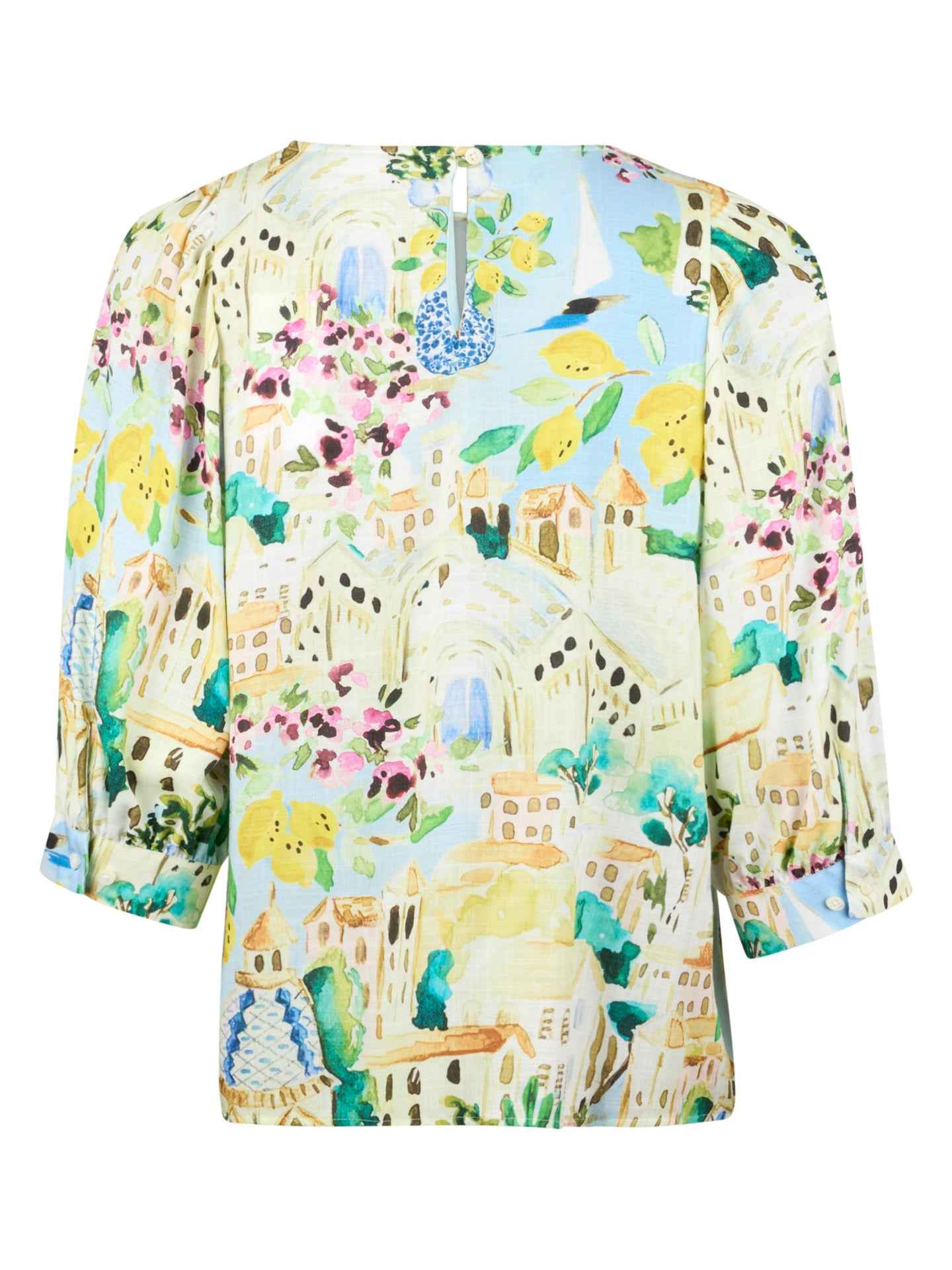 Carmen Mönstrad Blus i viskos