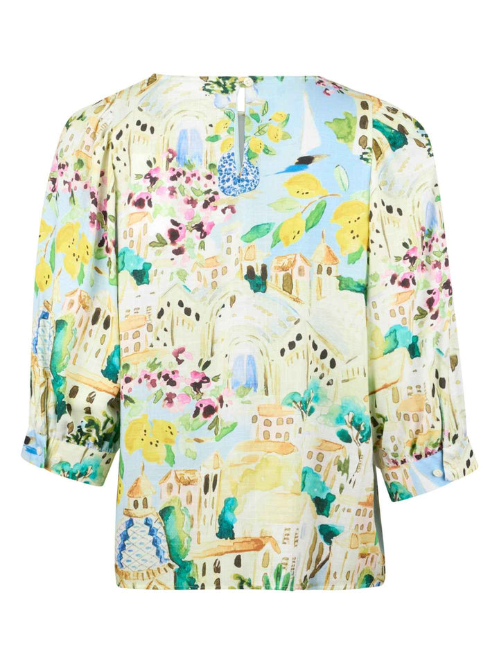 Carmen Mönstrad Blus i viskos