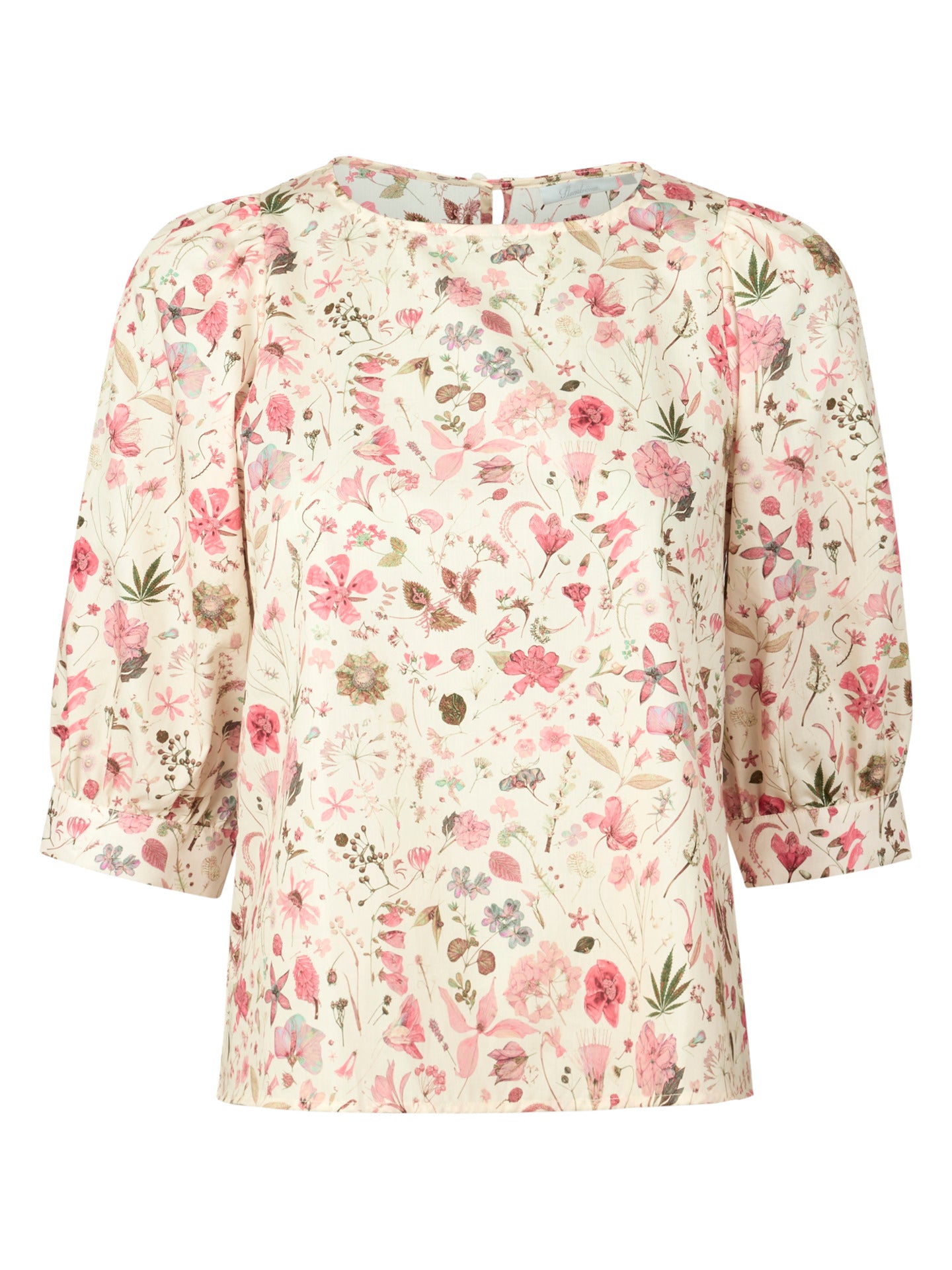 Ljusrosa Carmen Blommig Blus - Stenströms