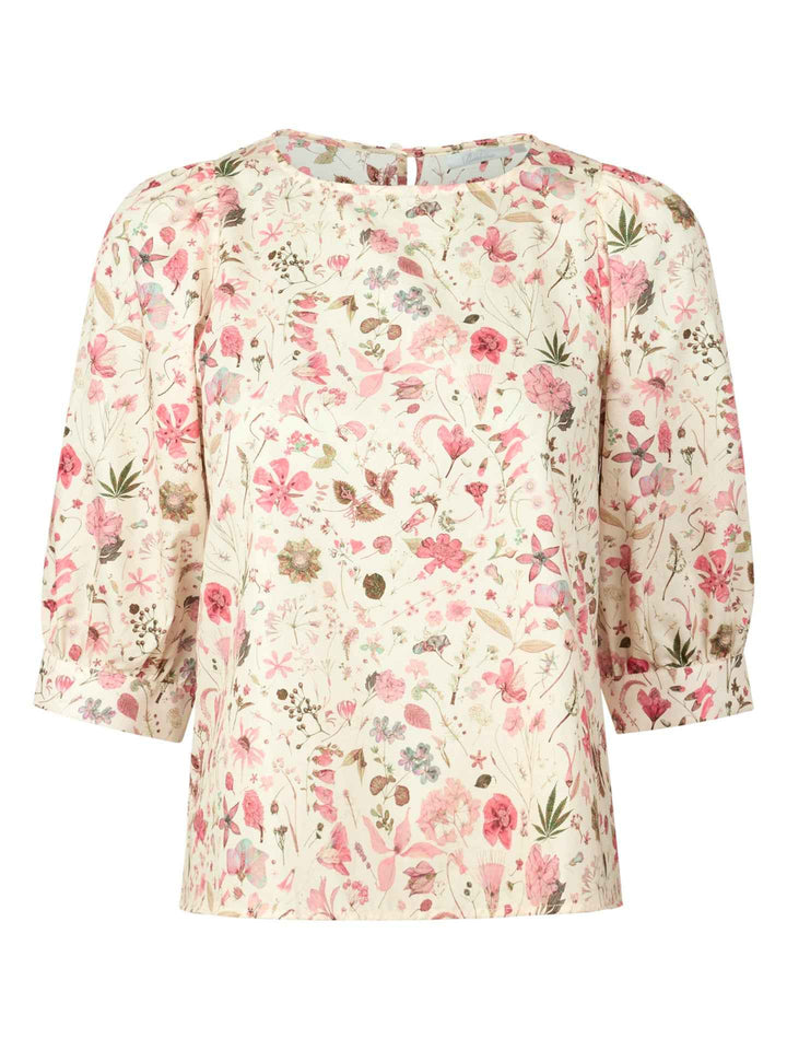 Ljusrosa Carmen Blommig Blus