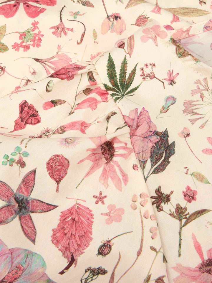 Ljusrosa Carmen Blommig Blus