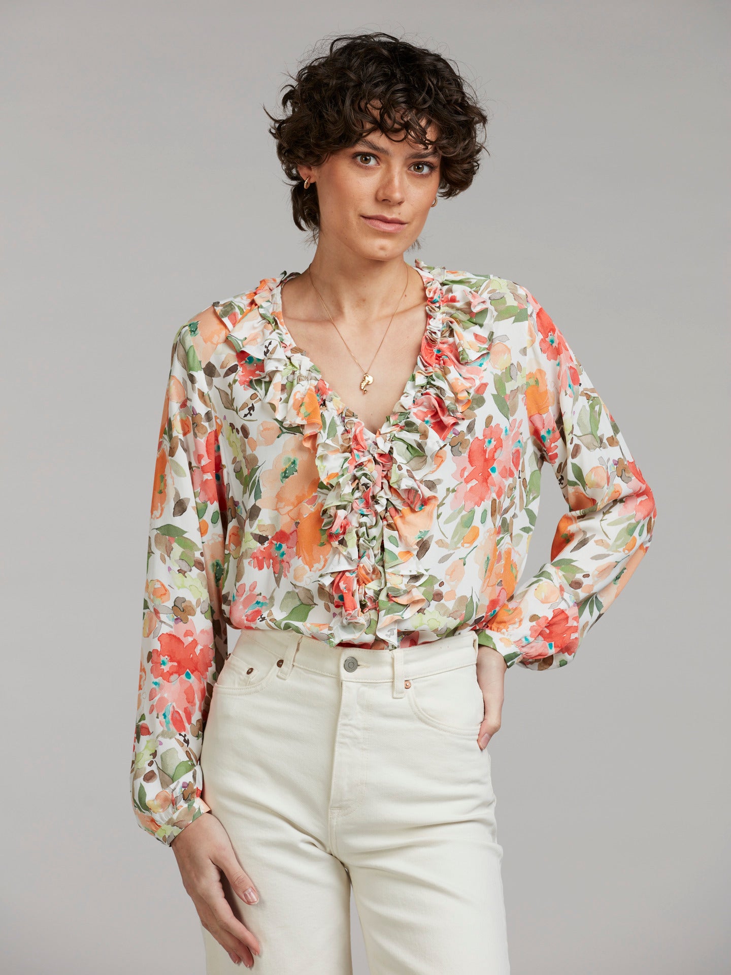 Loreen Blommig Volangblus - Stenströms