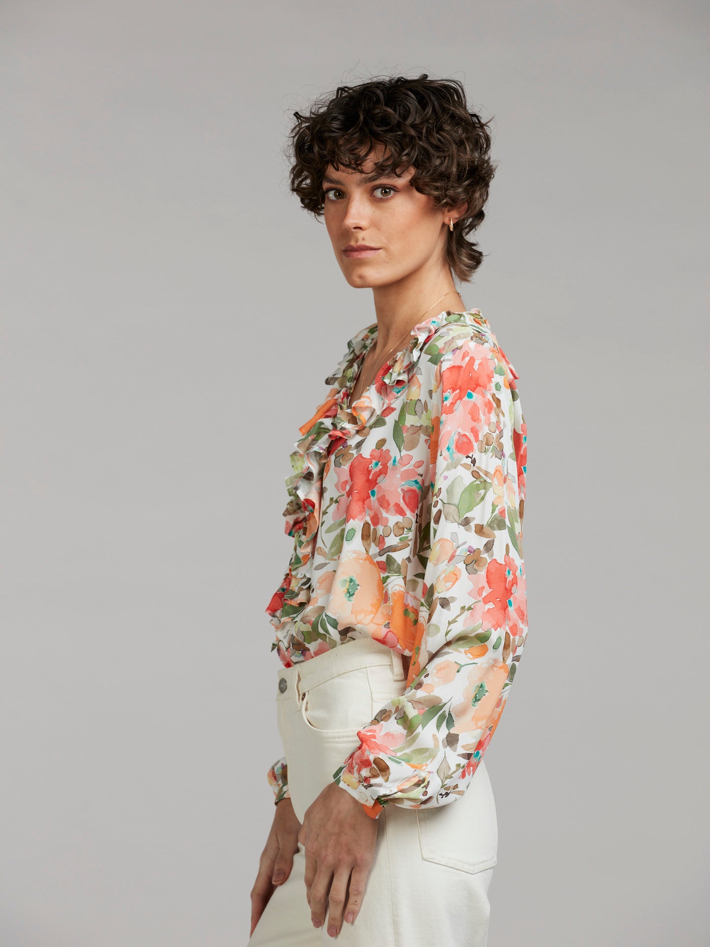 Loreen Blommig Volangblus