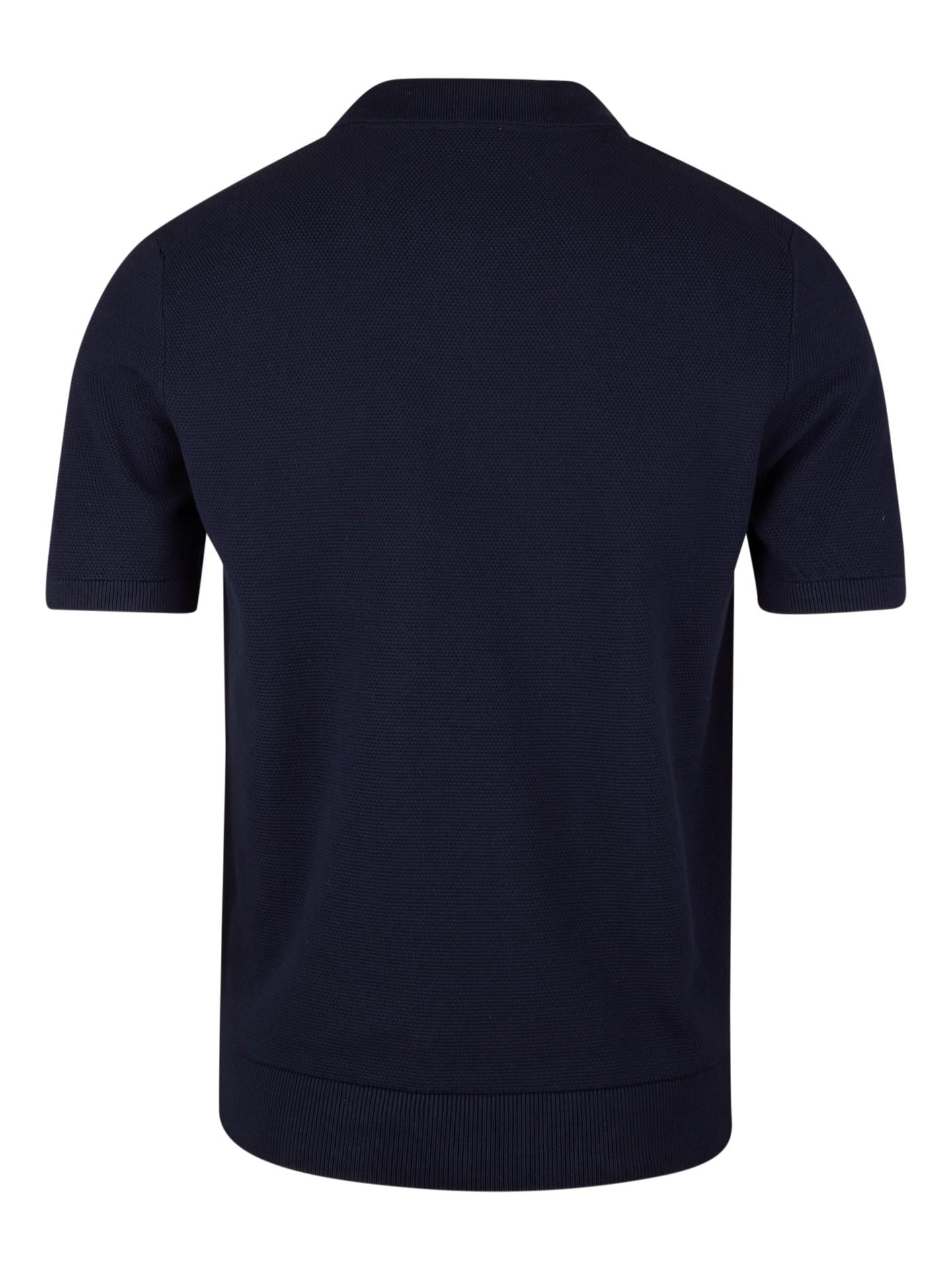 Knitted Polo Shirt with Zip in Cotton