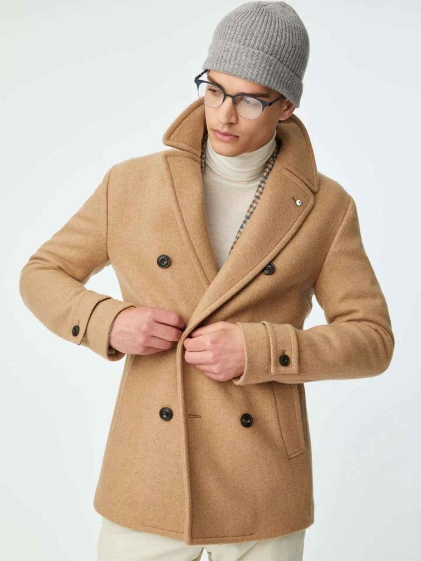 Dubbelknäppt Peacoat i Ull