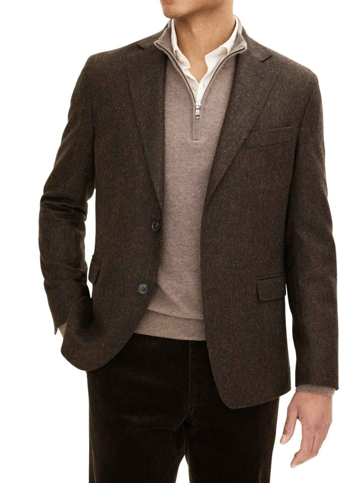 Blazer i Ull med Fiskbensmönster