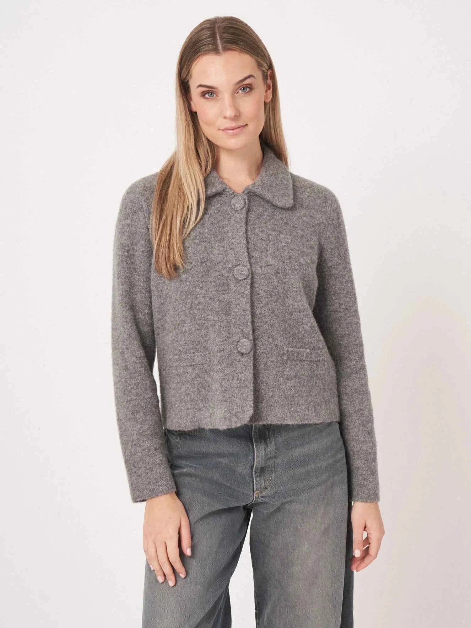 Cropped Bouclé Cardigan
