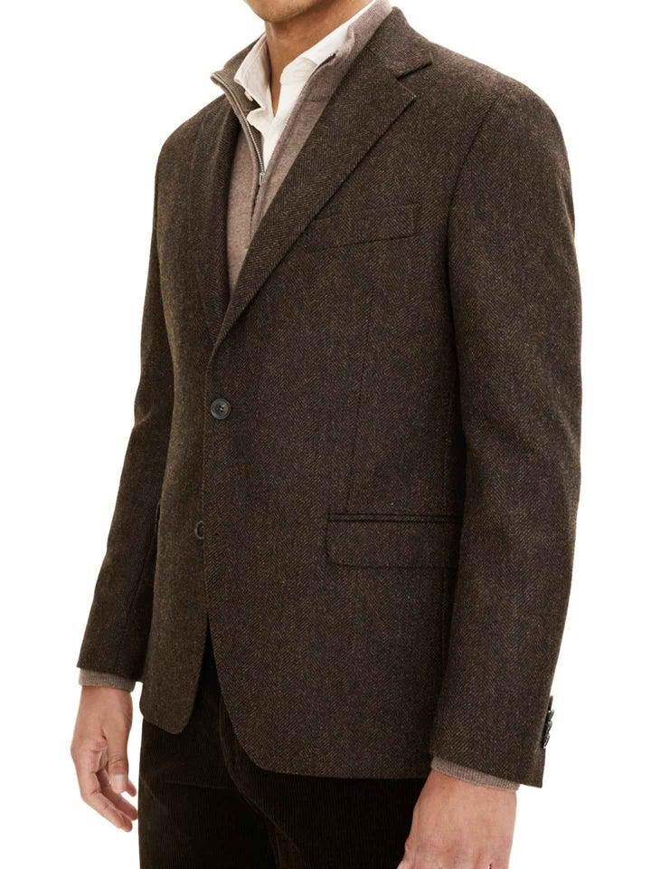 Blazer i Ull med Fiskbensmönster