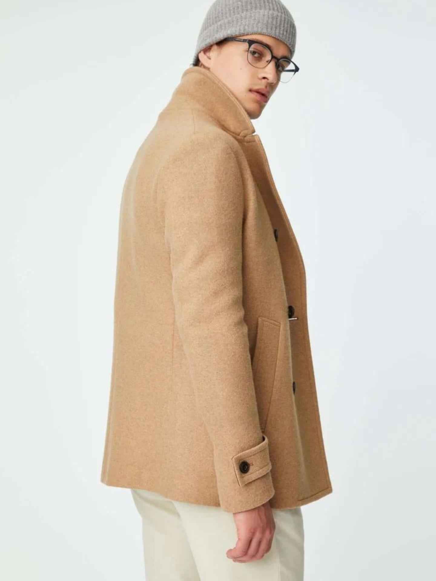 Dubbelknäppt Peacoat i Ull