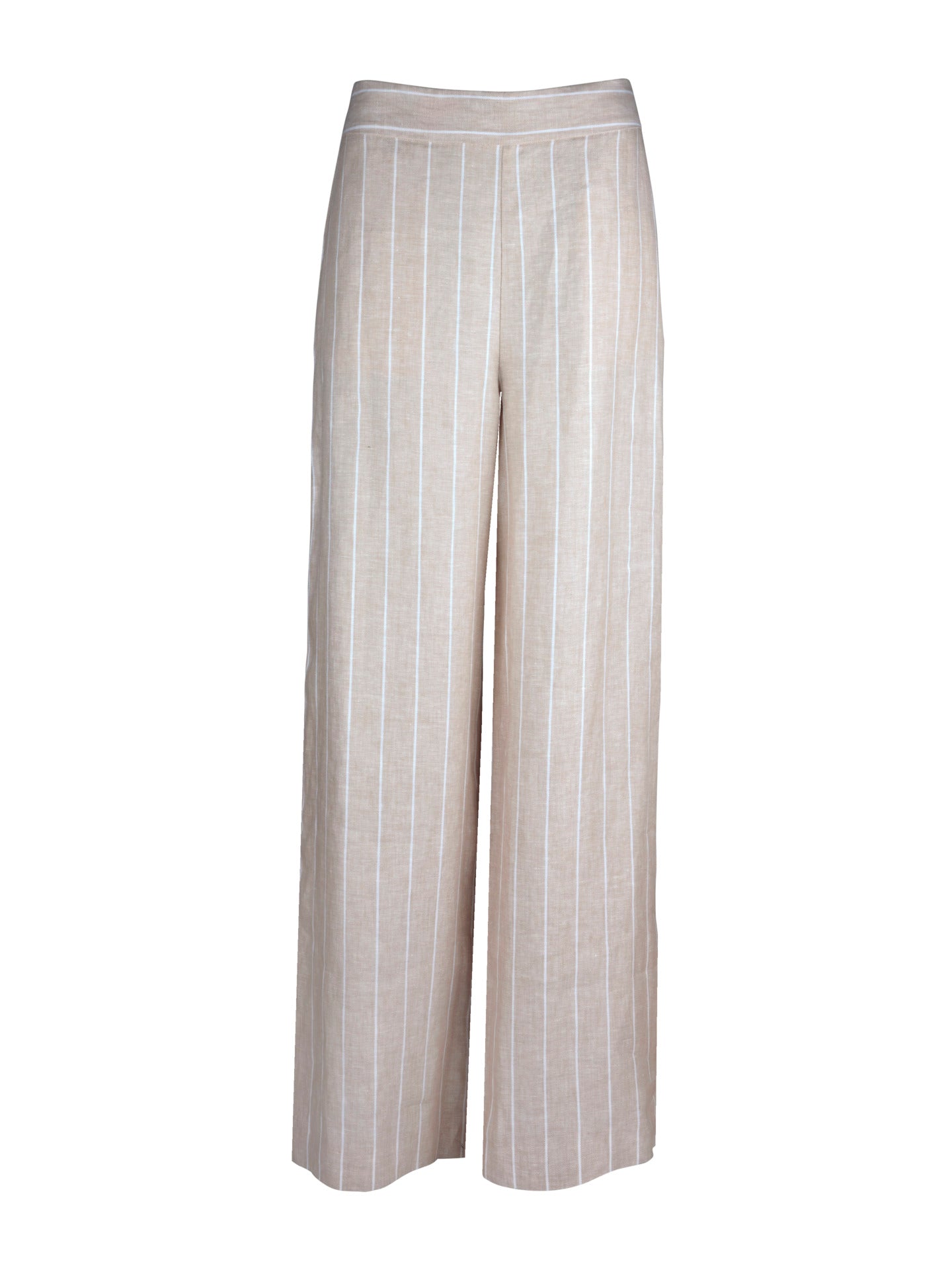 Beige Eve Randiga Linnebyxor - Stenströms