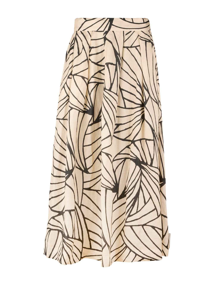 Beige Kathyrn Mönstrad Kjol