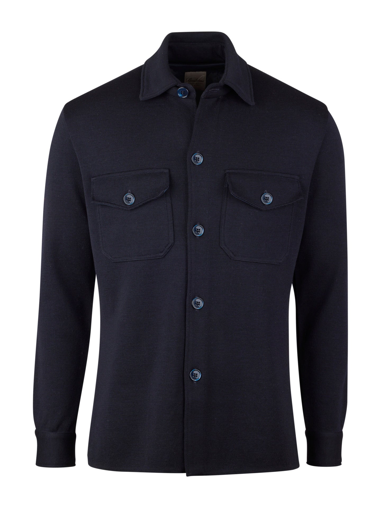 Stenströms - Mörkblå Stickad Milano Knit Overshirt