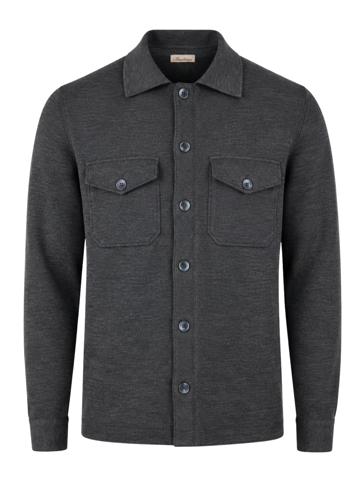 Mörkgrå Milano Knit Overshirt - Stenströms